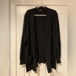 Cable & Gauge Black Open Front Cardigan